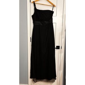 Impression Bridal Formal Brides Maid One Strap Dress Size 16 Black Empire Waist